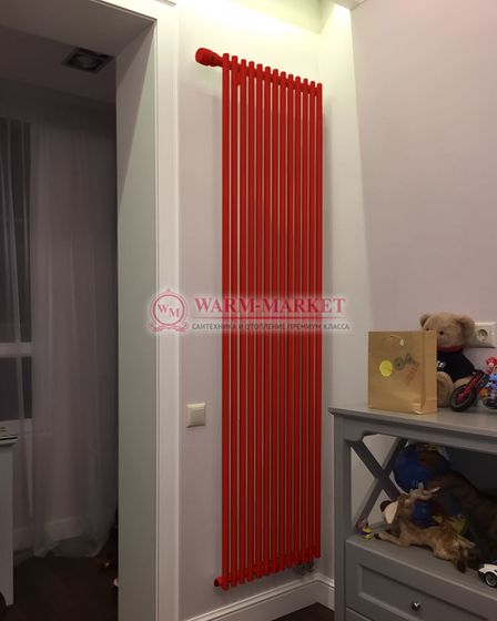 Garmonia A25 V1 - вертикальный трубчатый радиатор высотой 1784 мм красного цвета