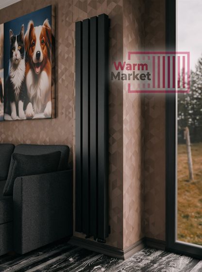 Axxinot Verde 60х60 V - вертикальный радиатор высотой 3000 мм, 5 секций