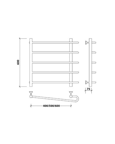 Водяной полотенцесушитель Secado Венеция 2 из нержавеющей стали