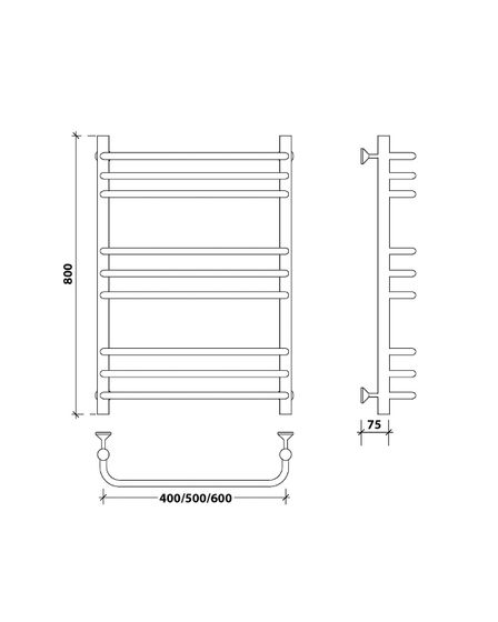 Водяной полотенцесушитель Secado Мерида 3 из нержавеющей стали