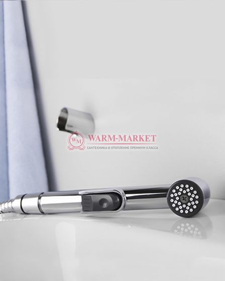 Смеситель для умывальника с гигиенической лейкой черный Main 4108-Bl