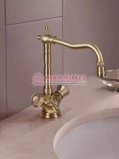 Бронзовый смеситель на раковину Royal в ретро стиле