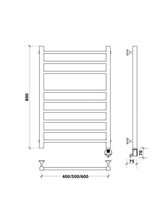 Электрический полотенцесушитель Secado Триада 5 из нержавеющей стали