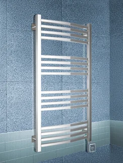 Arkus White E - белый электрический полотенцесушитель с квадратным профилем, 600х600 мм