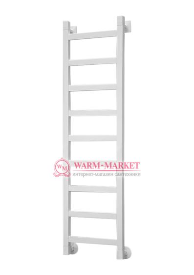 Quadro 1 1200х330 - узкий водяной полотенцесушитель из нержавеющей стали 330 мм. шириной белого цвета