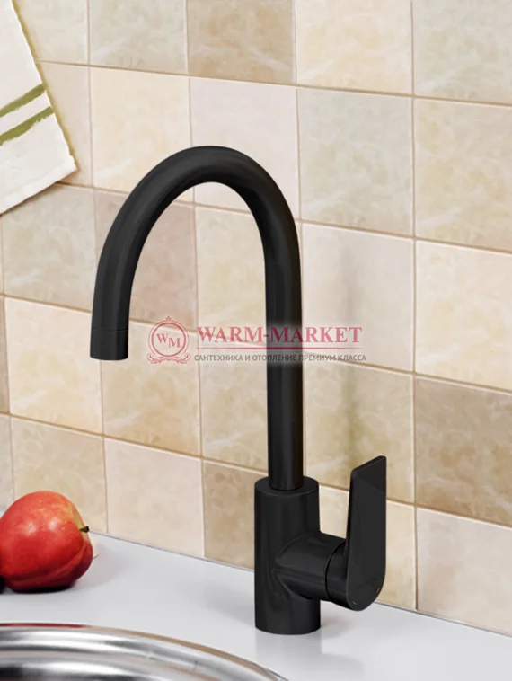 Смеситель для кухни черный Lopau 3207-Bl