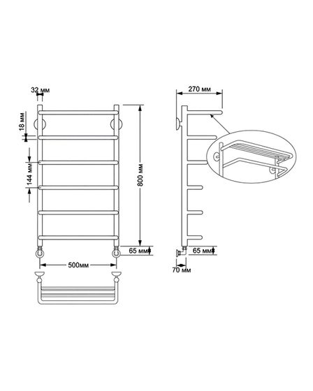 Электрический полотенцесушитель Secado Мерида 2 из латуни