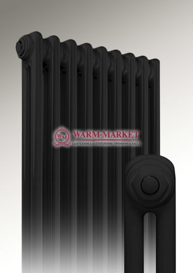 Трубчатый радиатор Dia Norm 2057 двухтрубный с боковым подключением черного цвета
