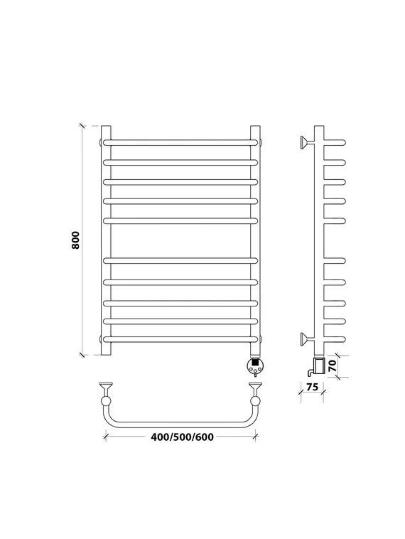 Электрический полотенцесушитель Secado Мерида 4 из нержавеющей стали