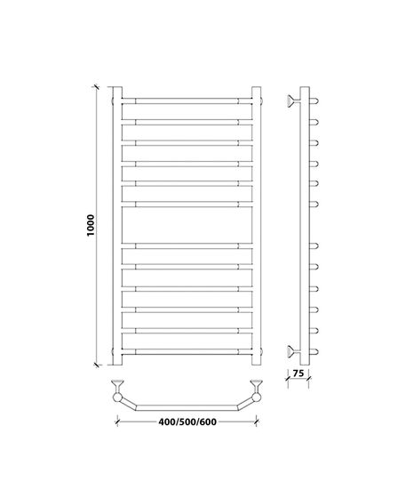 Водяной полотенцесушитель Secado Агата 4 из нержавеющей стали