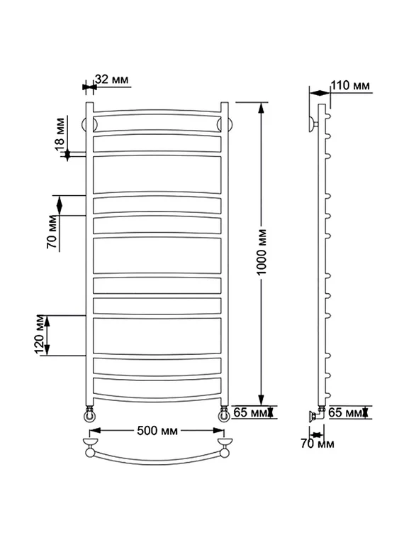 Водяной полотенцесушитель Secado Милан 3 из латуни