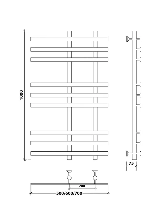 Водяной полотенцесушитель Secado Понтида 3 из нержавеющей стали