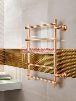 Quinta bronz  - бронзовый полотенцесушитель с перекладинами внахлест, боковое подключение