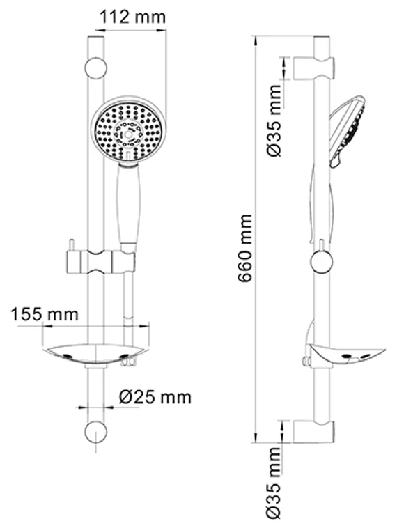 Душевой комплект черный A004-Bl
