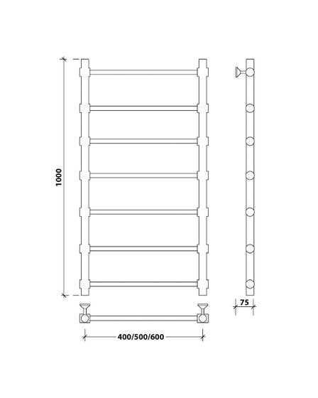 Водяной полотенцесушитель Secado Флоренция 2 из нержавеющей стали