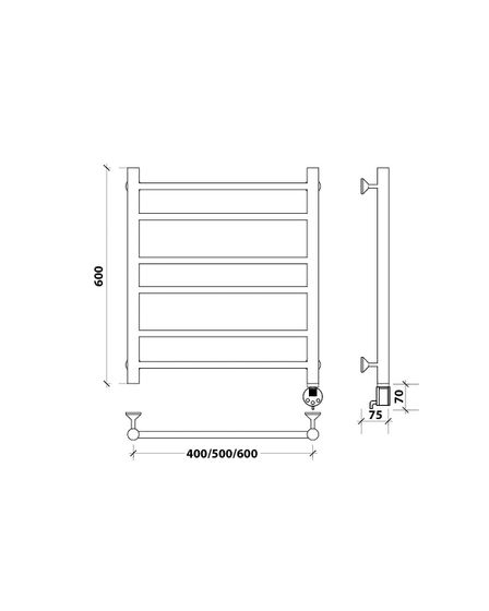 Электрический полотенцесушитель Secado Триада 2 из нержавеющей стали