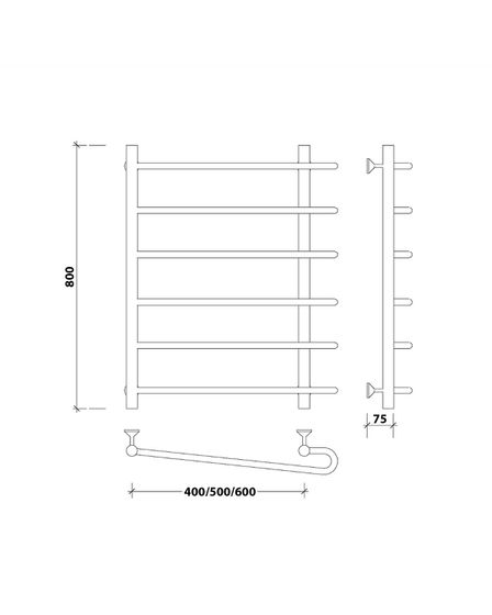 Водяной полотенцесушитель Secado Венеция 2 из нержавеющей стали