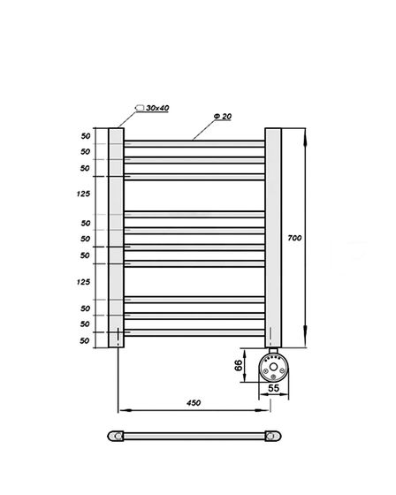 Полотенцесушитель электрический Solent Bedoll SR-015 700х450 П10 белый