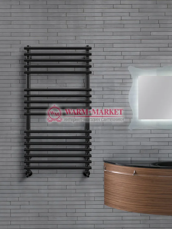 Kremona-дизайн полотенцесушитель электрический с перекладинами внахлест цвет черный