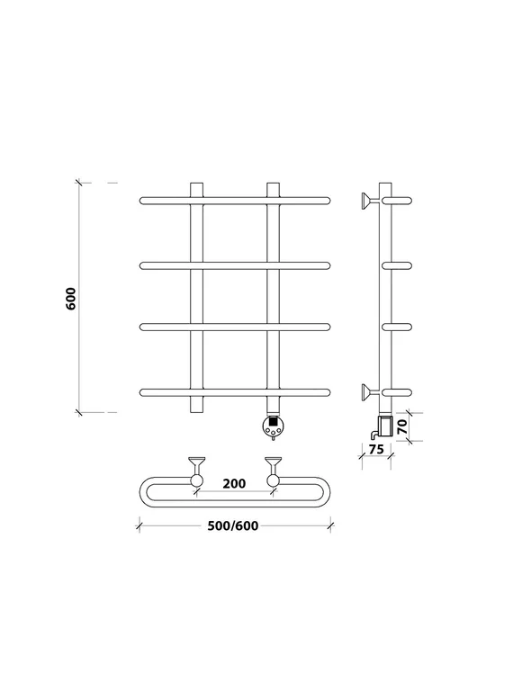 Электрический полотенцесушитель Secado Венеция 1 из нержавеющей стали