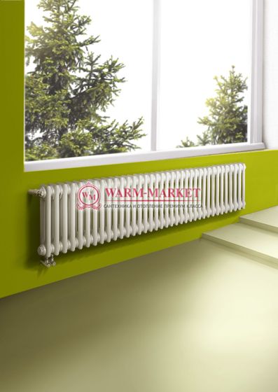 Трубчатый радиатор Dia Norm 2057 двухтрубный, нижнее правое/левое подключение с вентилем