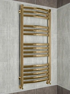 Palermo Bronze  - бронзовый дизайн полотенцесушитель с выгнутыми вперед горизонталями.