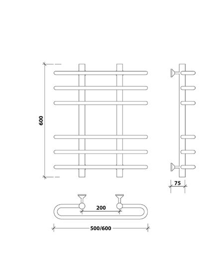 Водяной полотенцесушитель Secado Венеция 3 из нержавеющей стали