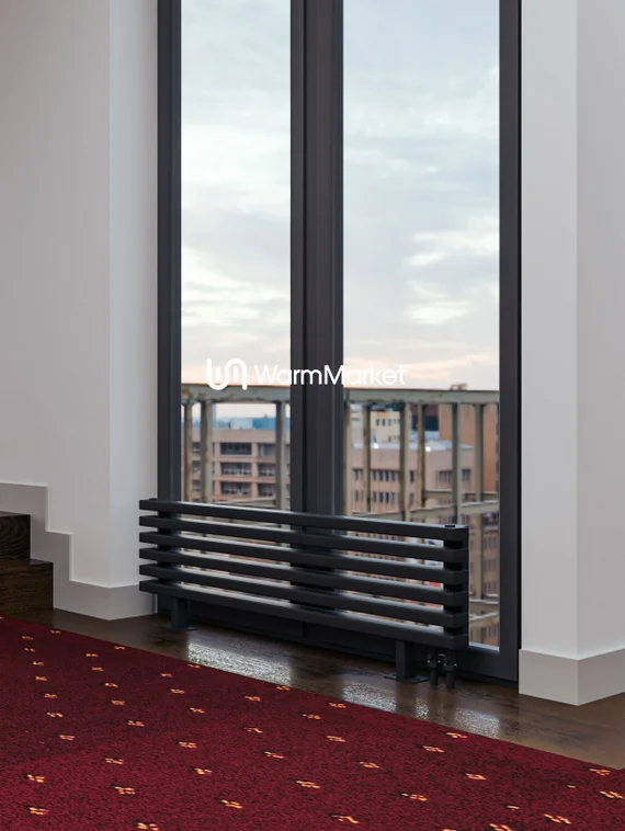 Bareng Select ZN 1000 - напольный трубчатый радиатор шириной 1000 мм, нижнее правое подключение