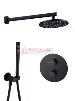 Душевой термостатический комплект Warmer Black Line Bl 400300-8D Termo