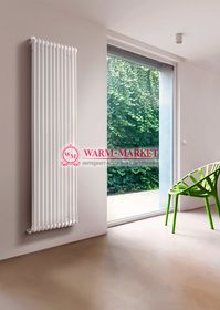 Вертикальный трубчатый радиатор Purmo Delta Lazerline 2180-12 секций, двухтрубный с боковым подключением.