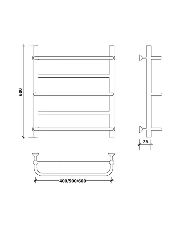 Водяной полотенцесушитель Secado Верона 1 из нержавеющей стали