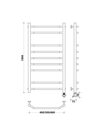 Электрический полотенцесушитель Secado Агата 2 из нержавеющей стали