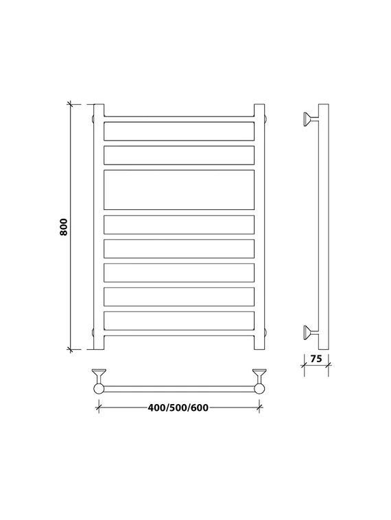 Водяной полотенцесушитель Secado Триада 5 из нержавеющей стали