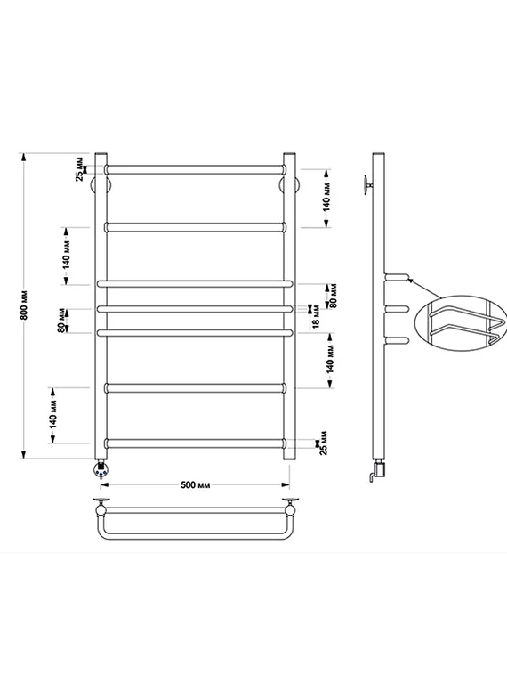 Электрический полотенцесушитель Secado Триест из латуни