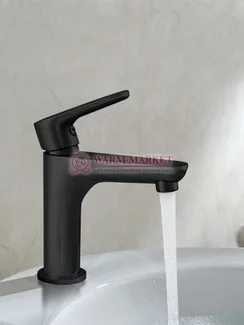 Смеситель для умывальника черный Leine 3504-Bl