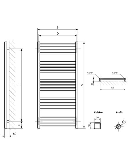 QD Bogema - водяной дизайн-полотенцесушитель из нержавеющей стали