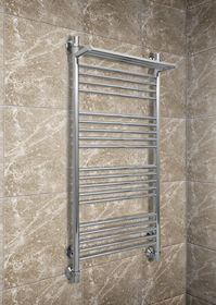 Bogema P - водяной полотенцесушитель с греющей полкой, 500х500 мм