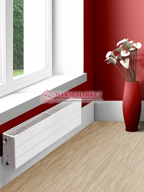 Dia Norm Ramo Compact RC 11, высотой 300 мм - панельный радиатор с бороздками боковое подключение белый