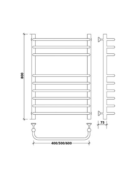 Водяной полотенцесушитель Secado Мерида 5 из нержавеющей стали