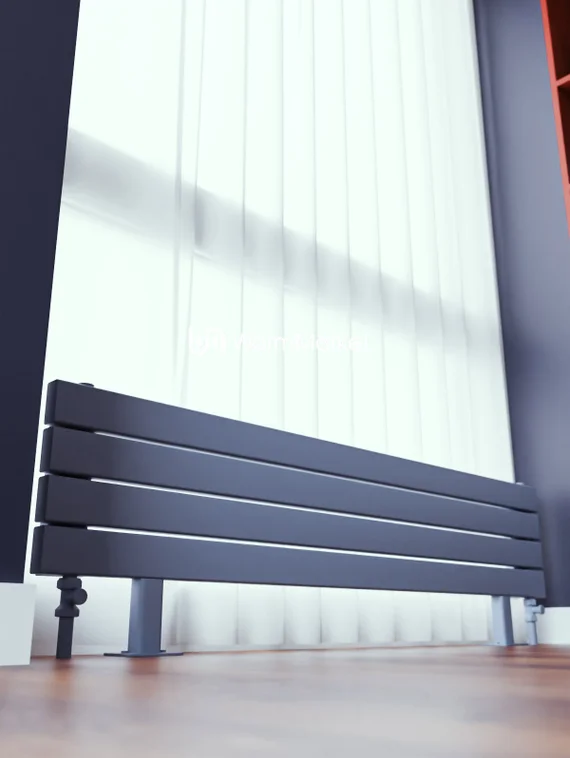 Bareng Temper ZN 900 - напольный трубчатый радиатор шириной 900 мм, нижнее разнесенное подключение