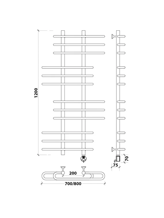 Электрический полотенцесушитель Secado Венеция 6 из нержавеющей стали