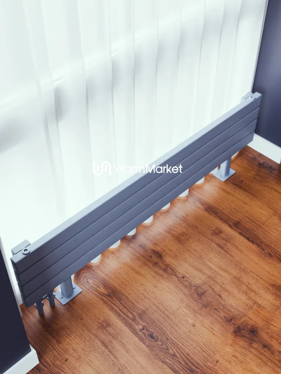 Bareng Temper ZN 2500 - напольный трубчатый радиатор шириной 2500 мм, нижнее левое подключение