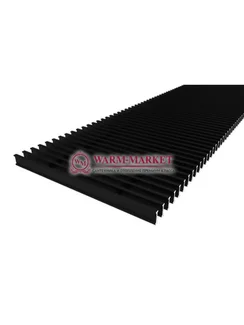 Решетка для конвектора Vitron черного цвета RAL 9005 из алюминия шириной 200 мм.