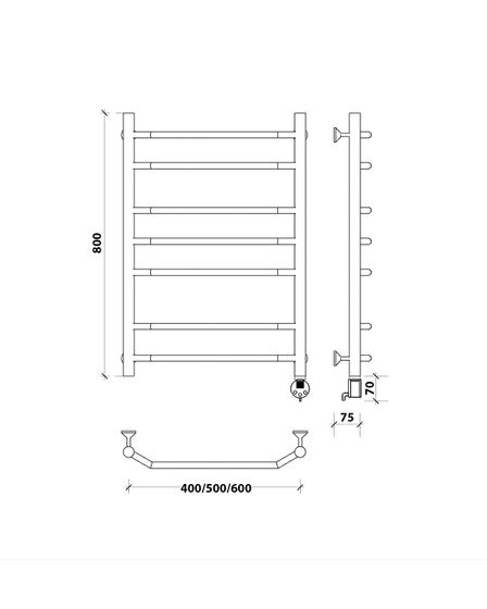 Электрический полотенцесушитель Secado Агата 2 из нержавеющей стали