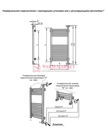 Полотенцесушитель ArtofSpace Loft Chrome