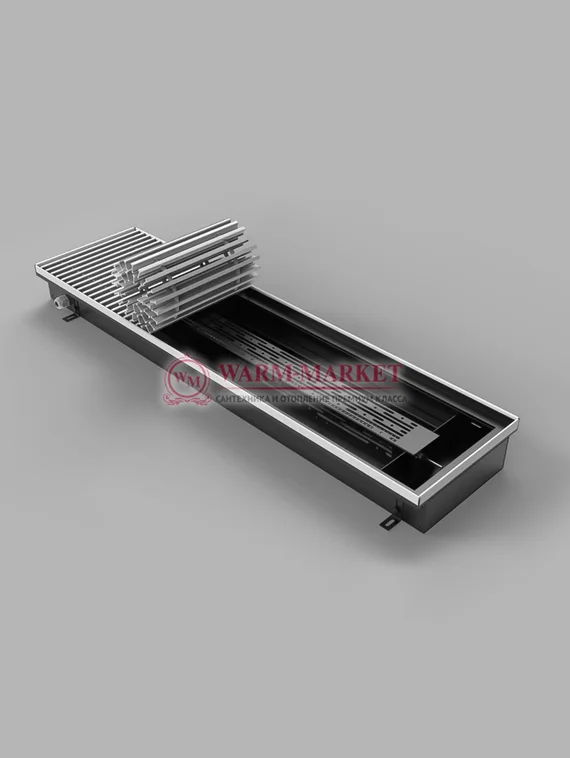 Внутрипольный электрический конвектор Vitron ВКЭ.90.260 без вентилятора шириной 260 мм (без решетки)