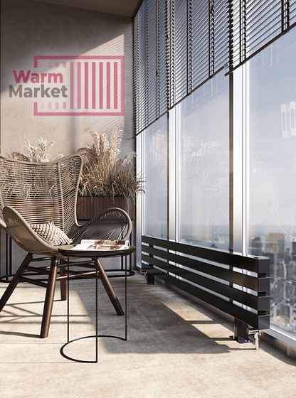 Axxinot Verde 60х60 ZN - горизонтальный водяной радиатор на ножках шириной 1000 мм, 4 секции