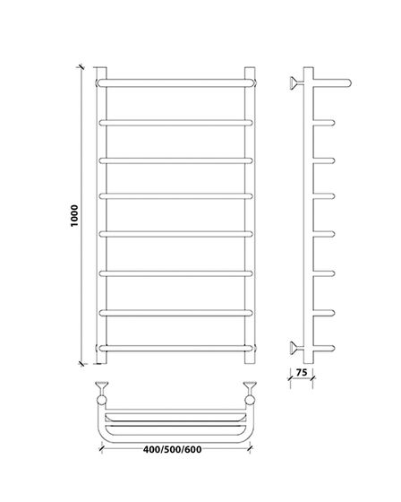 Водяной полотенцесушитель Secado Мерида 1 СП из нержавеющей стали