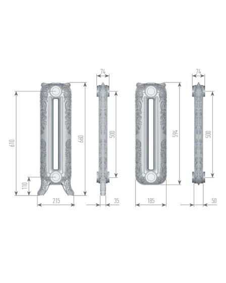 Exemet Romantica 500 - чугунный дизайн радиатор