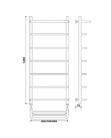 Водяной полотенцесушитель Secado Мерида 2 СП из нержавеющей стали
